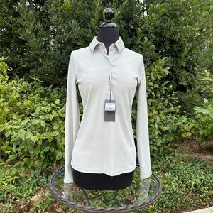 NWT Kjus "Celin" long-sleeve ribbed polo - size 36/S